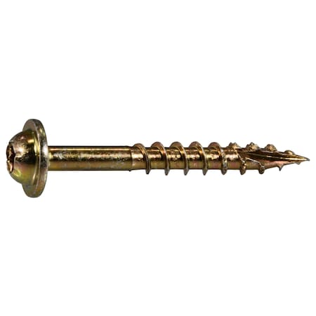 Saberdrive Wood Screw, #9, 1-1/2 in, Zinc Yellow Steel Flange Round Head Torx Drive, 713 PK 54092